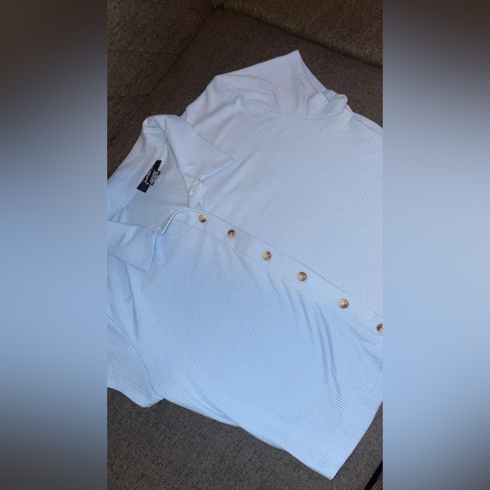 Blue buttoned t-shirt